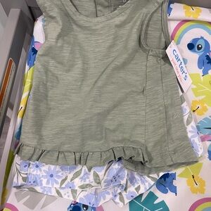 Carter's Olive Green Ruffle Tank Top for Kids